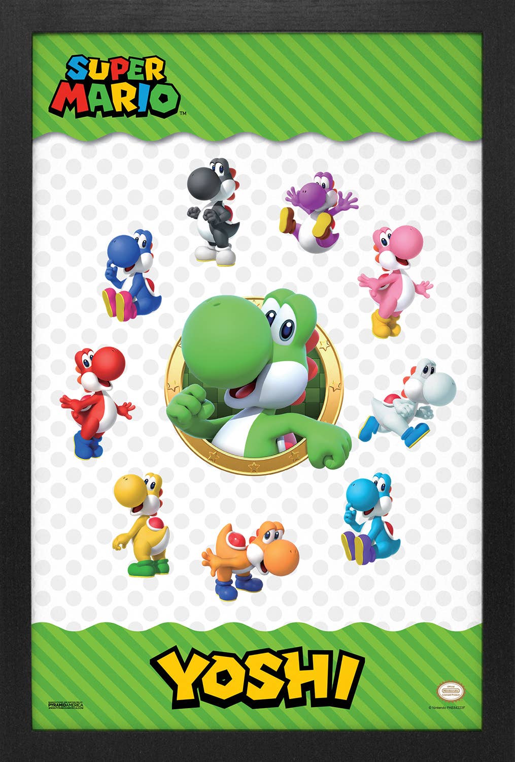 Super Mario Yoshi Wheel Framed Art Print
