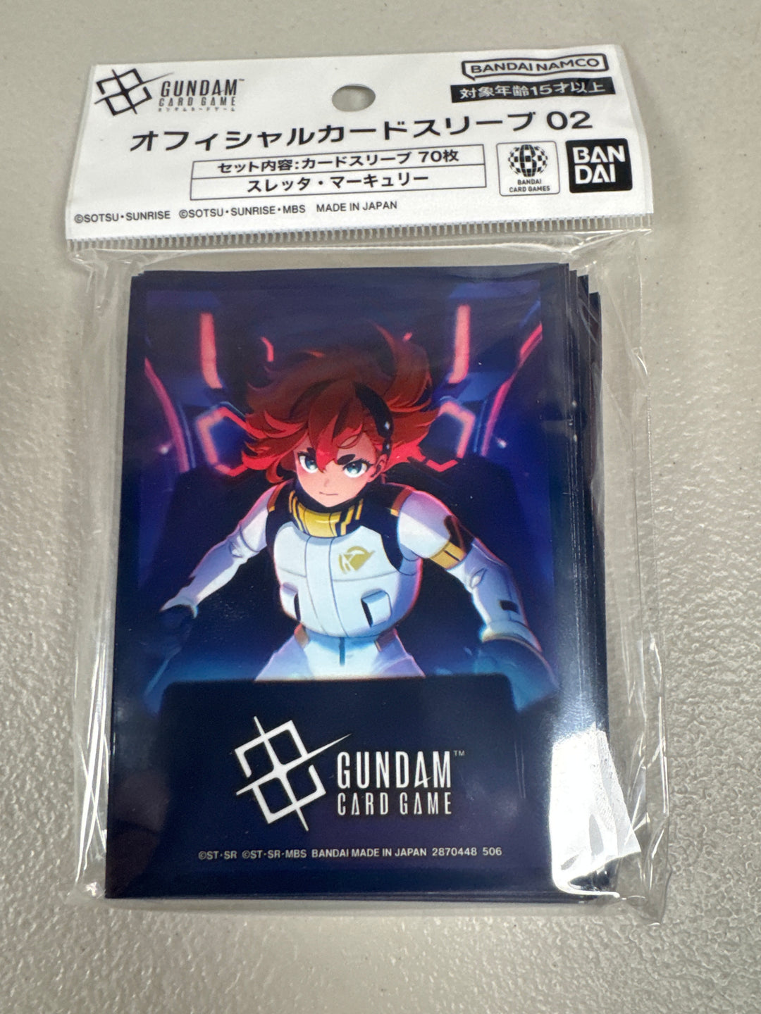 Gundam Card Game Official Card Sleeves 02 Suletta Mercury (70 Sleeves) NA92526