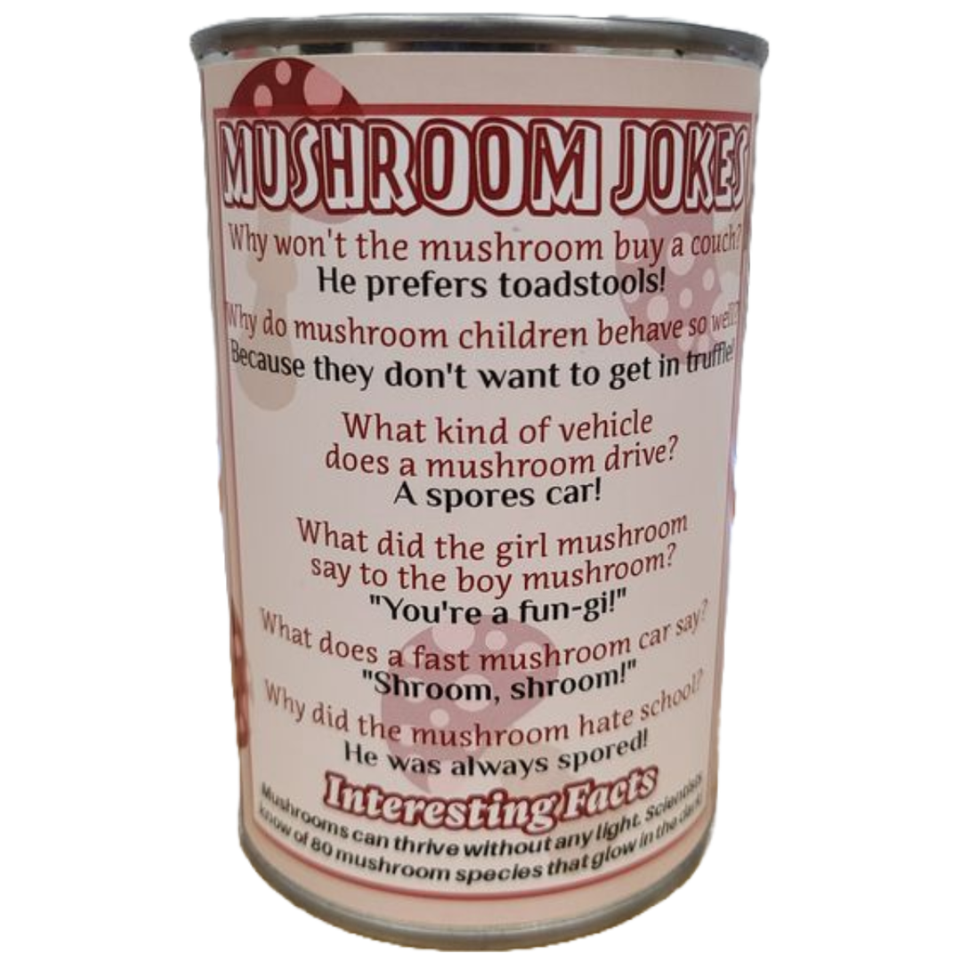 Canned Mushroom - Amanita Mushroom Plush Gift in Can w/Jokes NE32026