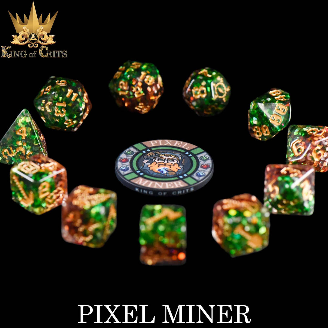 King of Crits Pixel Miner - 11 Dice Set NE4226