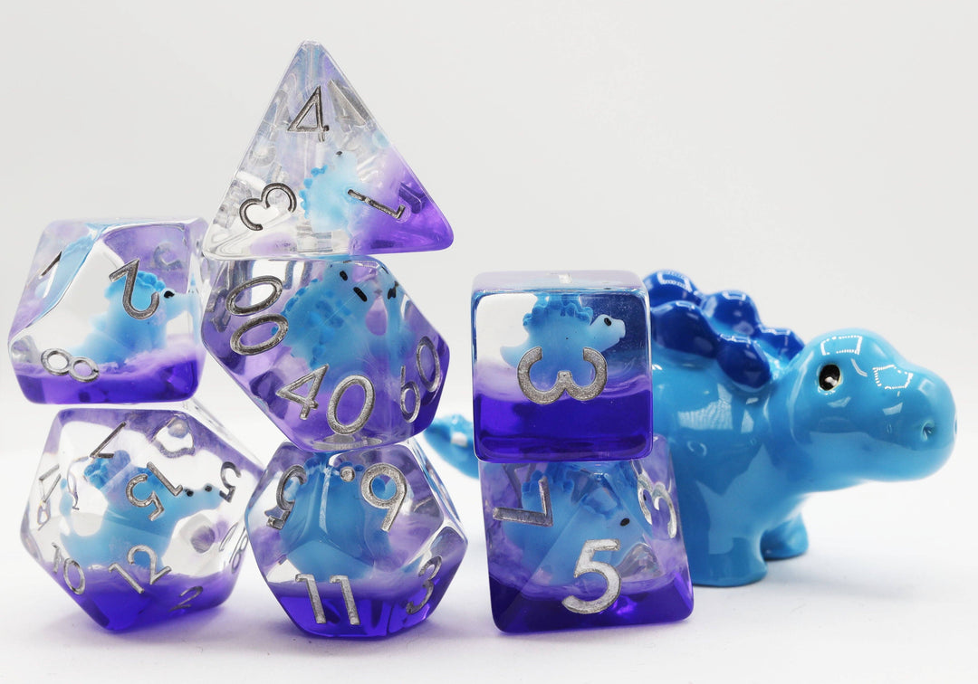 Blue Stegosaurus RPG Dice Set - NE043026