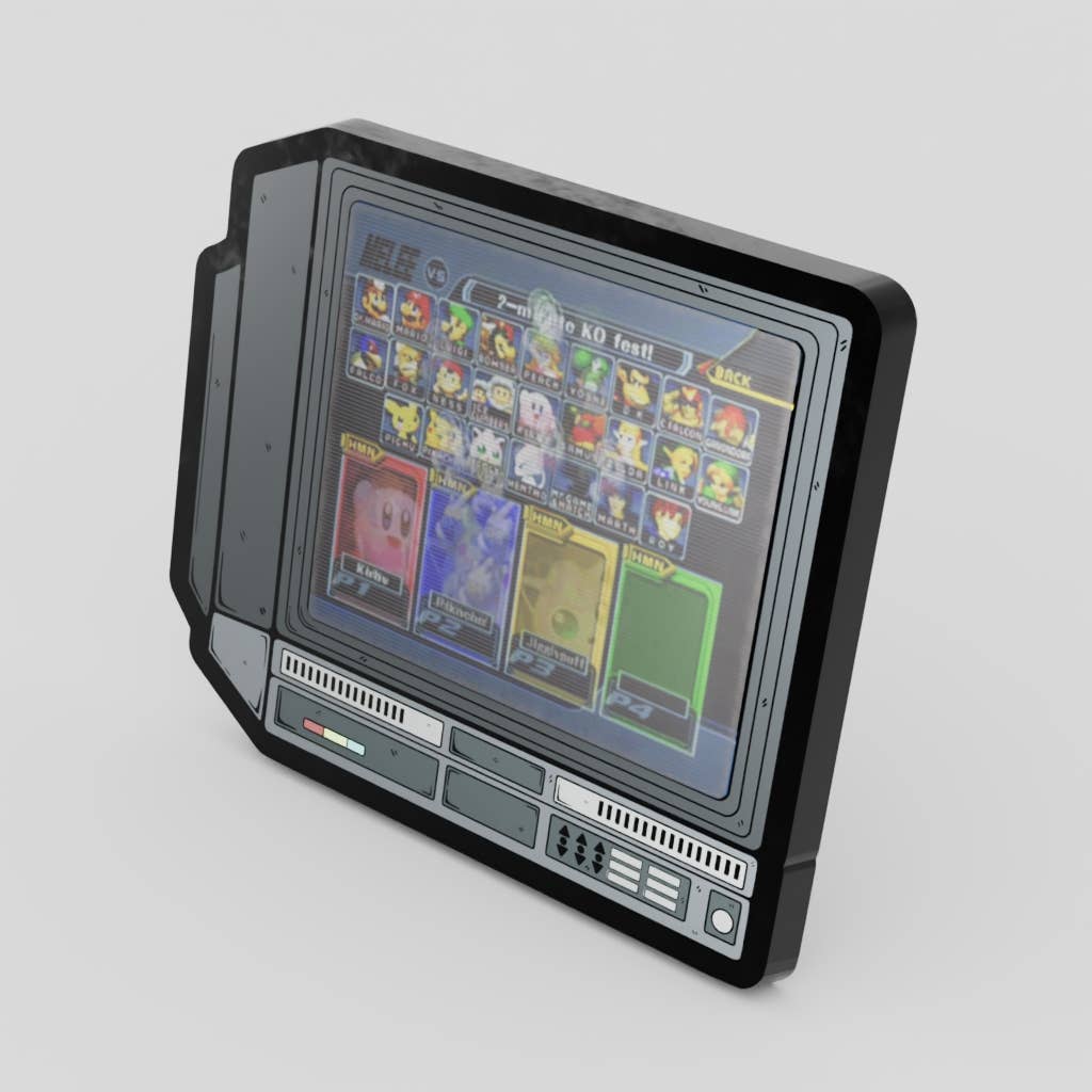 2.5" Lenticular Smash Bros Melee CRTV Enamel Pin - NE32726