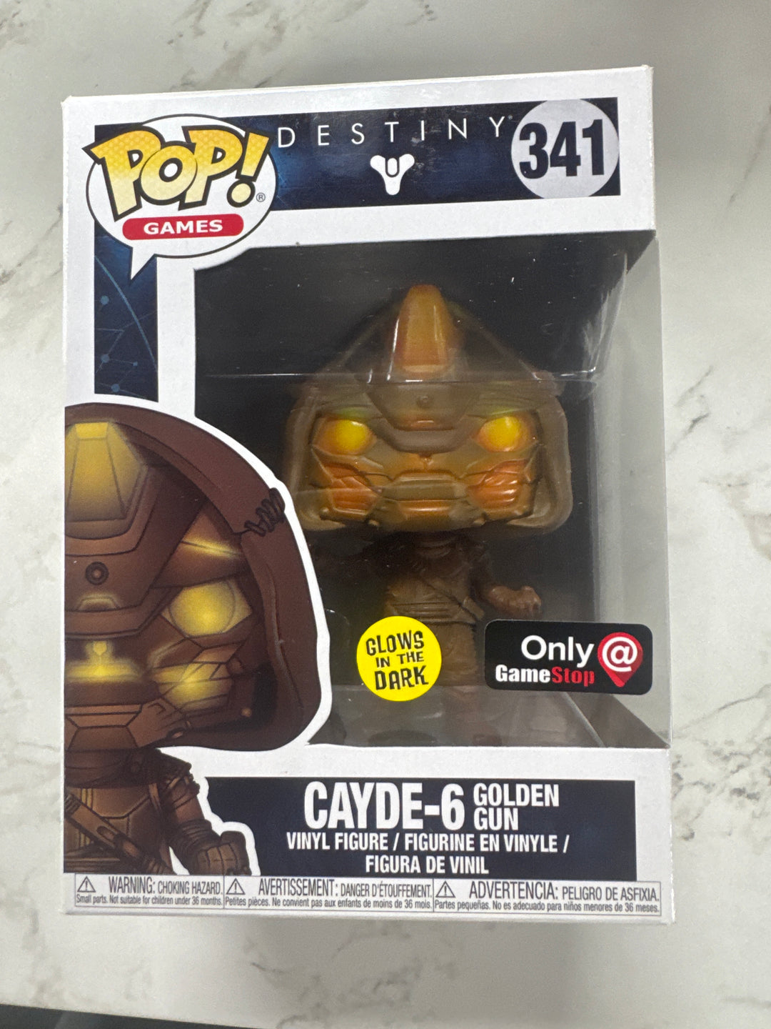 Funko Pop! Cayde-6 Golden Gun GITD #341 Gamestop  FP72026