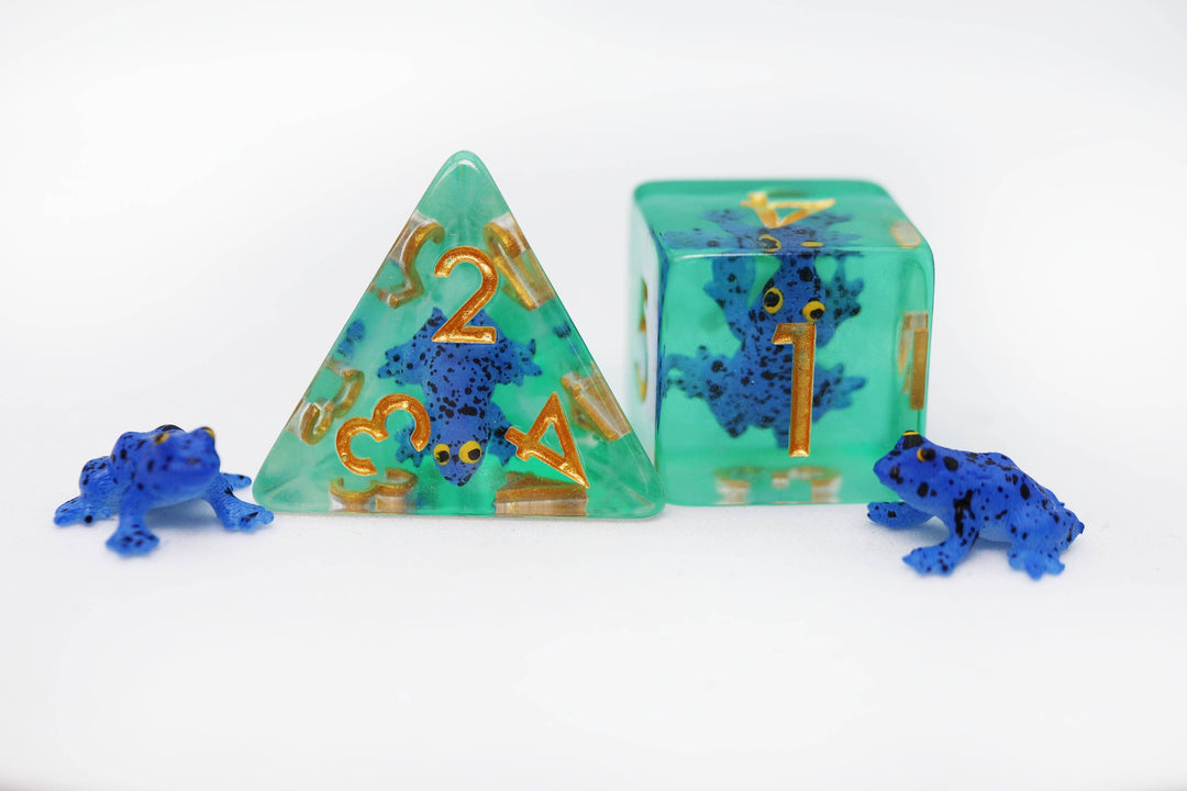 Dark Blue Frog RPG Dice Set - NE043026