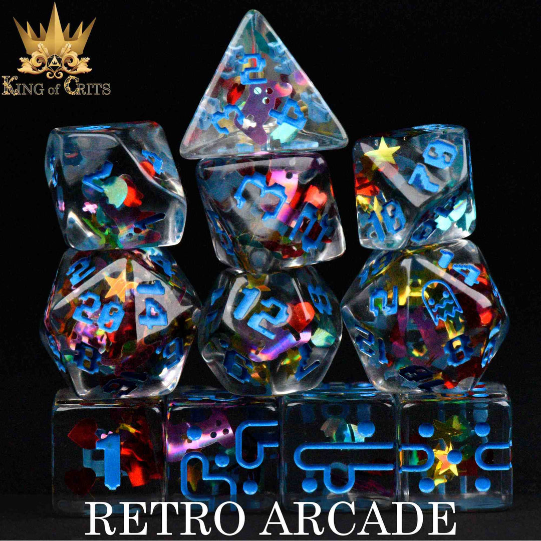 King of Crits Retro Arcade - 11 Dice Set NE4226