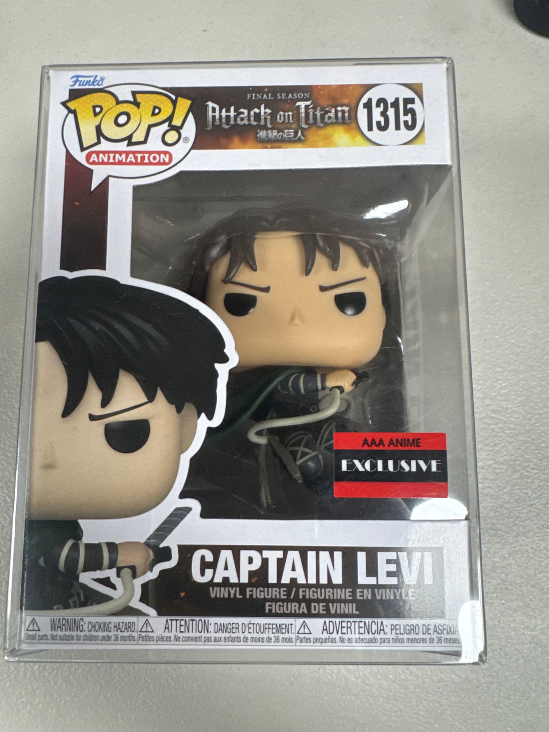 Funko Pop! Captain Levi #1315 AAA Exclusive Attack on Titan FP92826