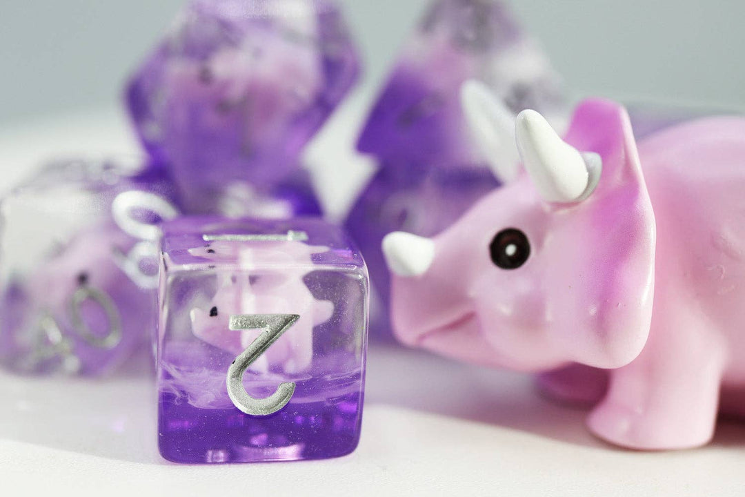 Pink Triceratops RPG Dice Set - NE043026