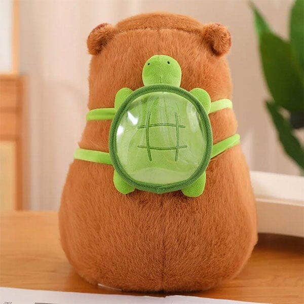 Capybara 9" Kawaii Plush w/ Turtle Backpack Squishy Pillow Toy (1) NE32026