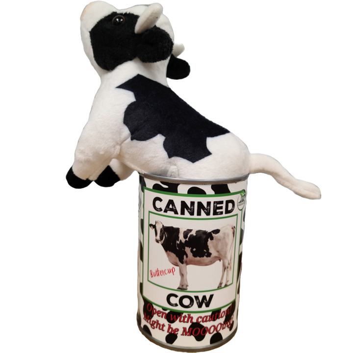 Canned Cow | Stuffed Farm Animal Plush w/Jokes | Unique Gift NE32026