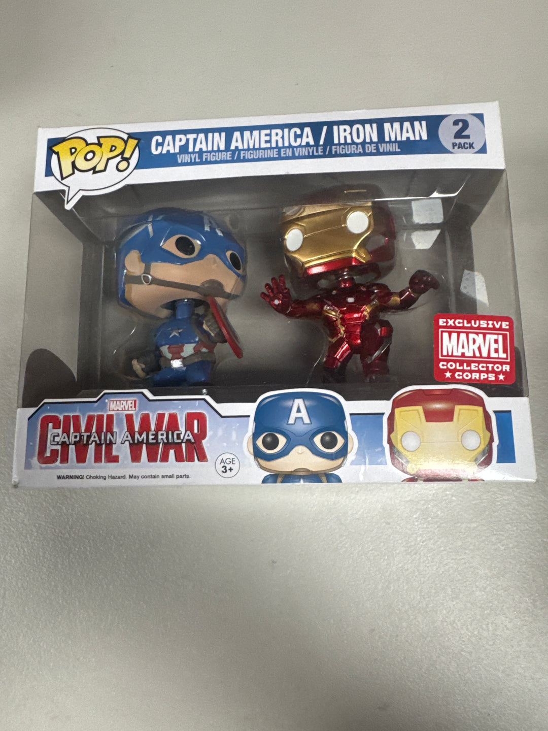Funko Pop! Captain America / Iron Man 2 Pack Marvel Collector Corps Civil War  FP82026