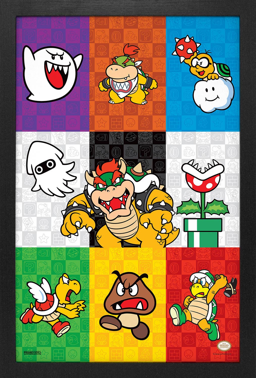 Super Mario Pop Art Villains Framed Art Print