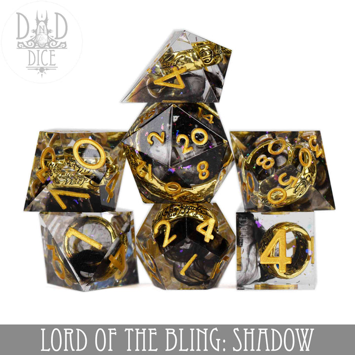 King of Crits Lord of the Bling: Shadow - (Handmade) Dice Set NE4226