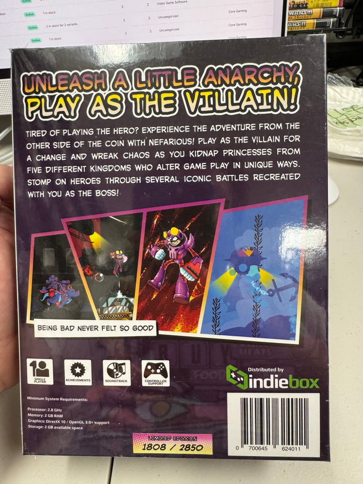 Nefarious (Indiebox 2017) PC Limited Edition  Factory Sealed NEW m7124
