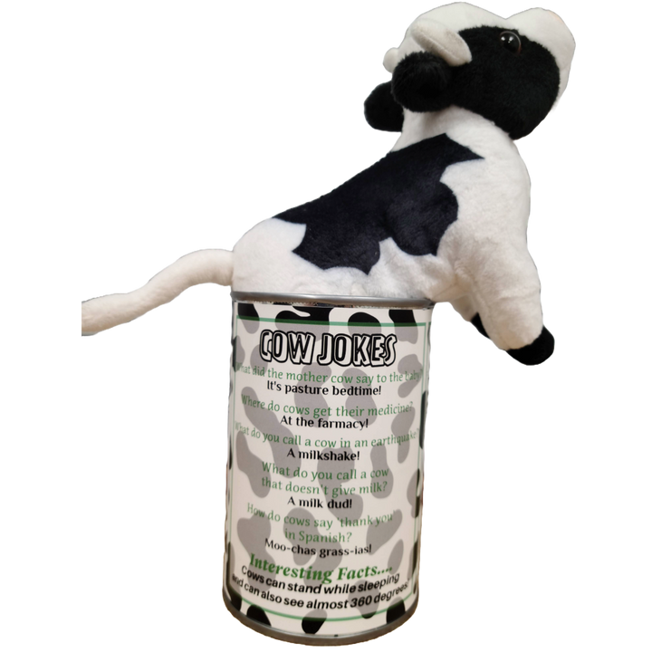 Canned Cow | Stuffed Farm Animal Plush w/Jokes | Unique Gift NE32026