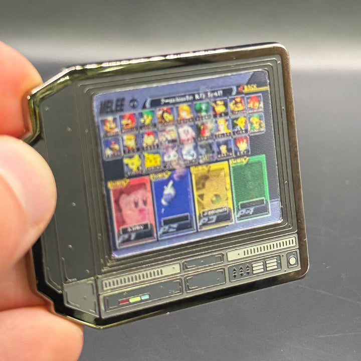 2.5" Lenticular Smash Bros Melee CRTV Enamel Pin - NE32726