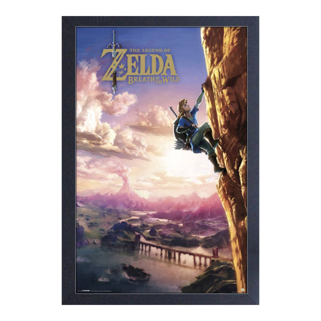 Zelda Breath of the Wild Climbing Framed Art Print
