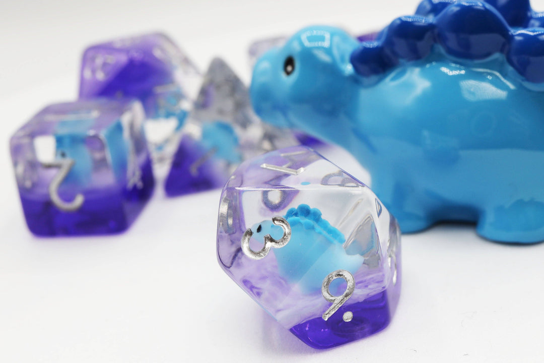 Blue Stegosaurus RPG Dice Set - NE043026