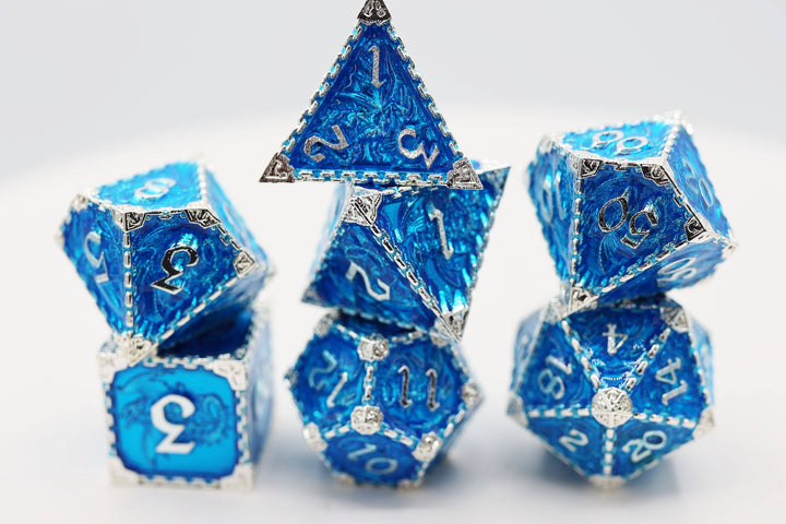 Chained Dragon: Oceanus Metal RPG Dice Set - NE043026