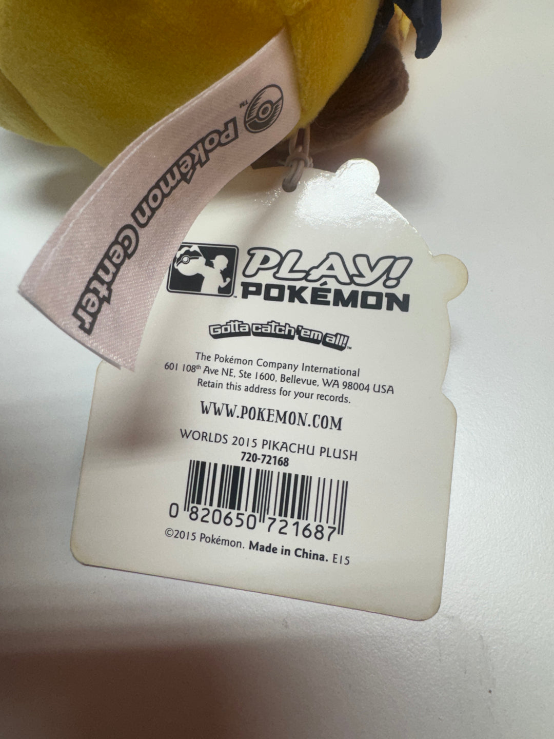 Patriot Pikachu Plush (Boston Exclusive) 2015 Pokémon World Championships Authentic MD31126