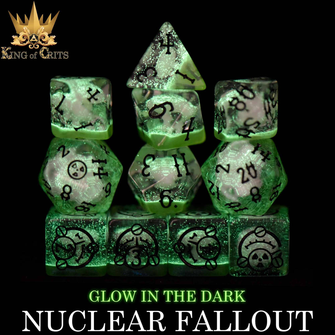 King of Crits Nuclear Fallout - 11 Dice Set (Glow) NE4226