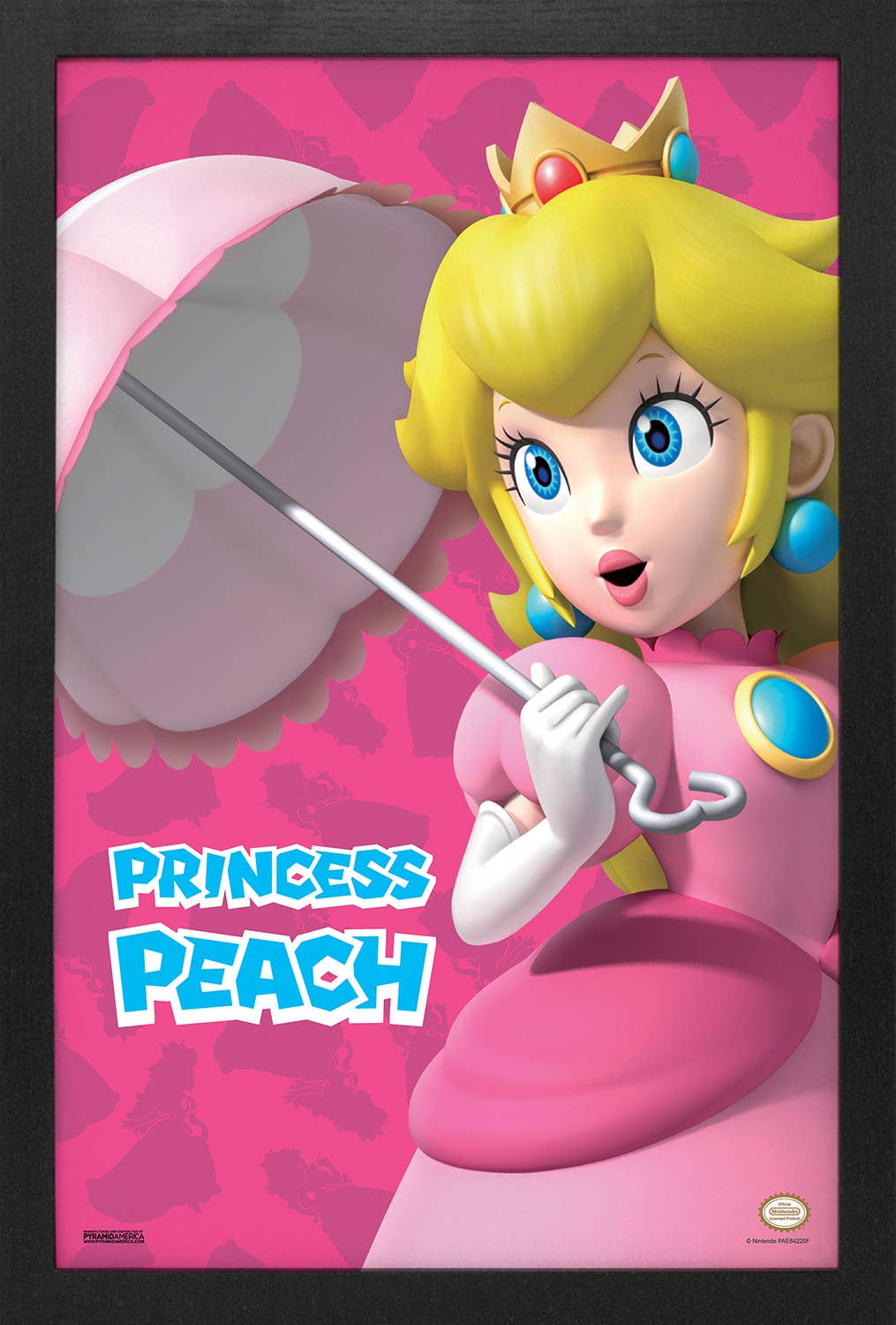 Super Mario Umbrella Peach Framed Art Print