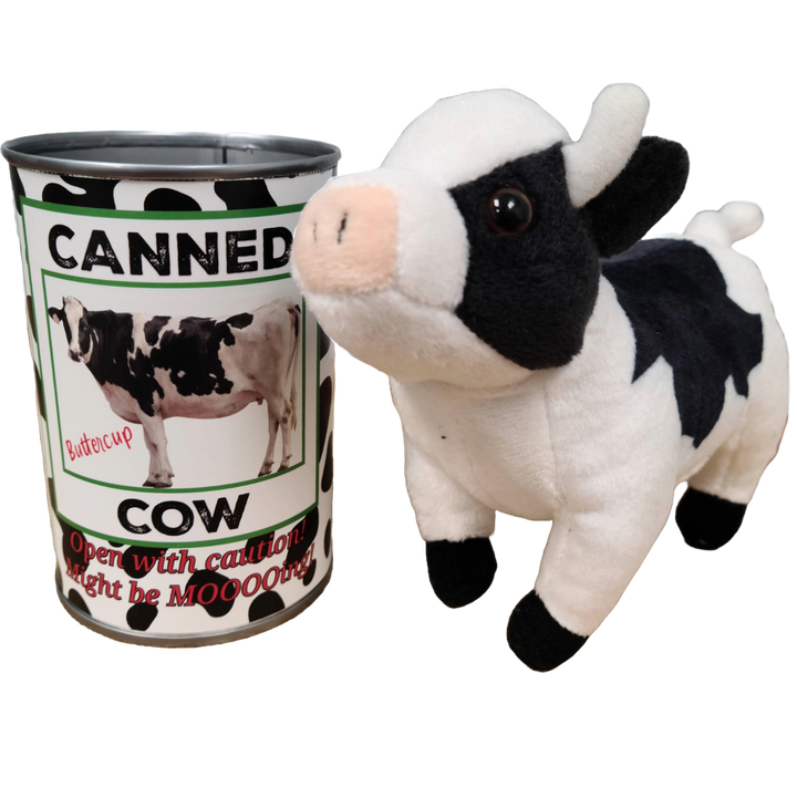 Canned Cow | Stuffed Farm Animal Plush w/Jokes | Unique Gift NE32026