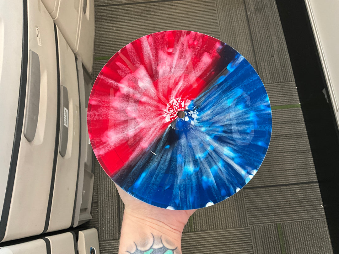 Anti-Flag + Hostage Calm - Branded Rebellion + Olly Olly Oxen Free (Single Sided, Etched, Blue & Red w/ White Splatter) Very Good Plus VR102626