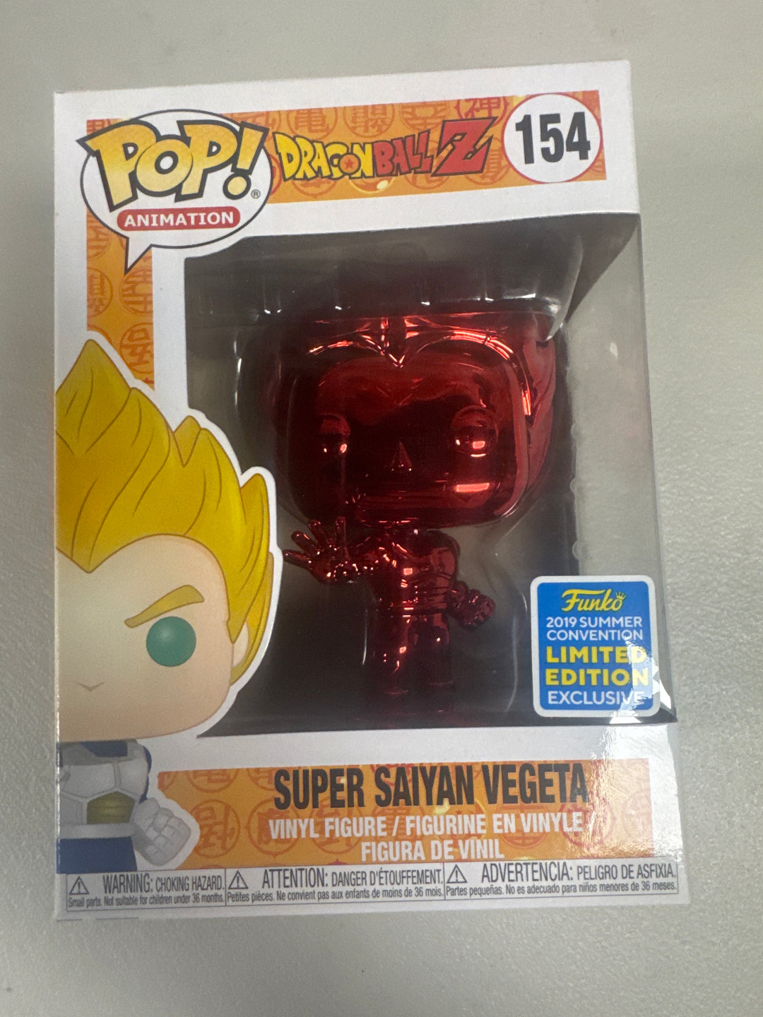 Funko Pop! Super Saiyan Vegeta (Red Chrome) #154 2019 Summer Convention Dragon Ball Z  FP92526