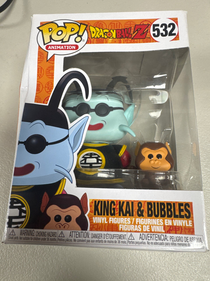 Funko Pop! Animation - King Kai & Bubbles #532 Dragon Ball Z CRUSHED BOX FP71726