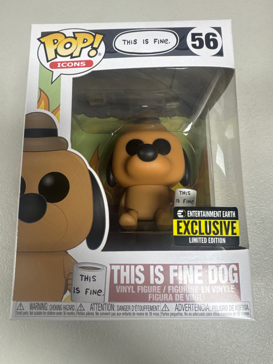 Funko Pop! This Is Fine Dog #56 Entertainment Earth FP8426