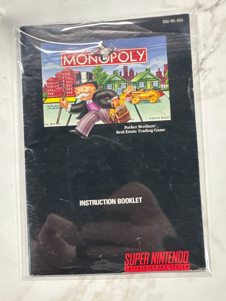 Monopoly Snes Manual Only MO6826