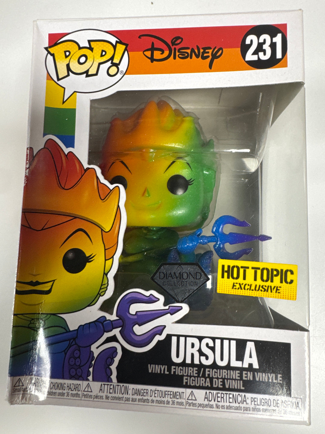 Funko Pop! Ursala (Pride) #232 Diamond Hot Topic Disney Damaged Box FP73026