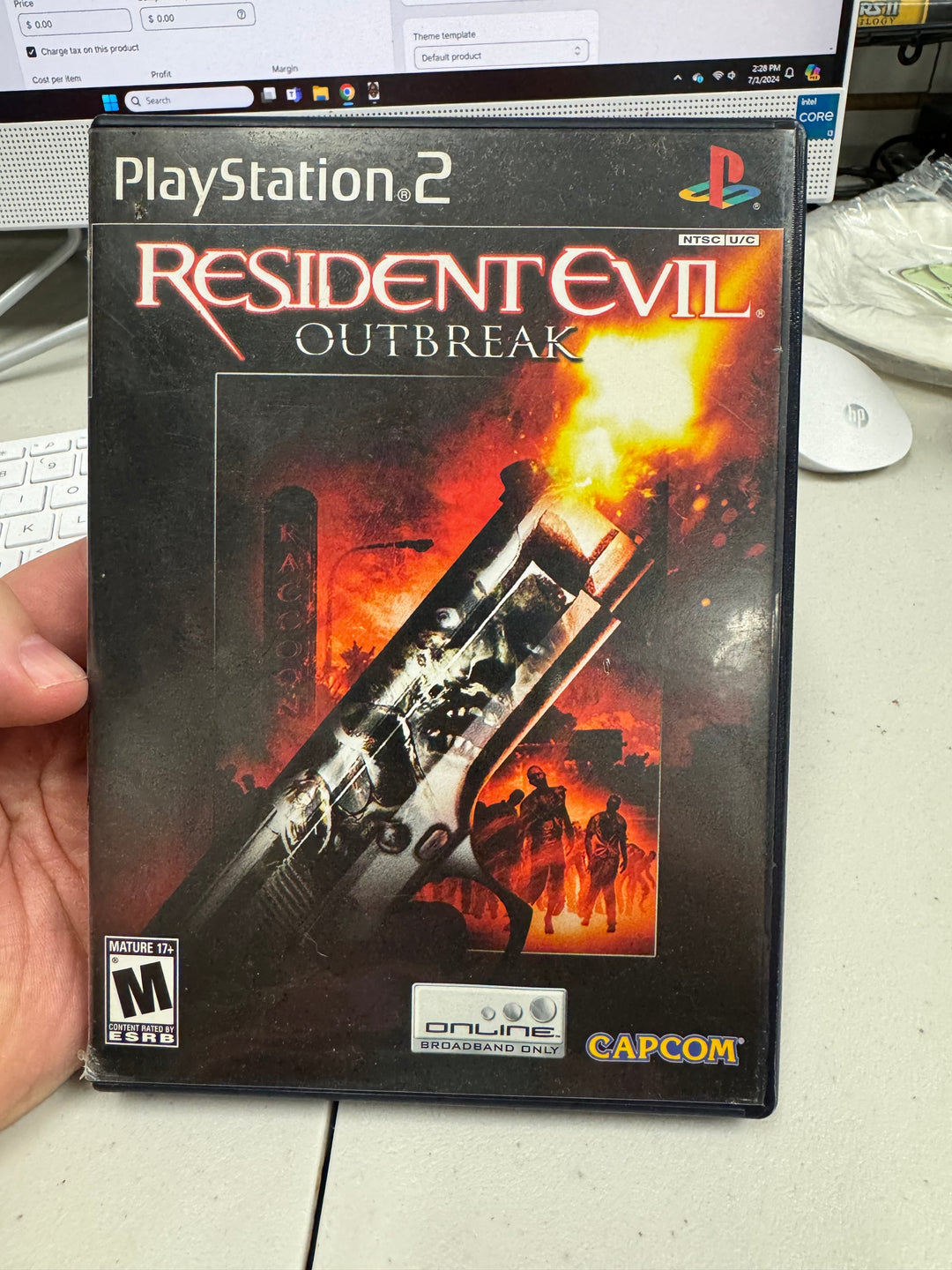 NO GAME (Case and Manual ONLY) Resident Evil Outbreak-PS2 Playstation 2 m7124