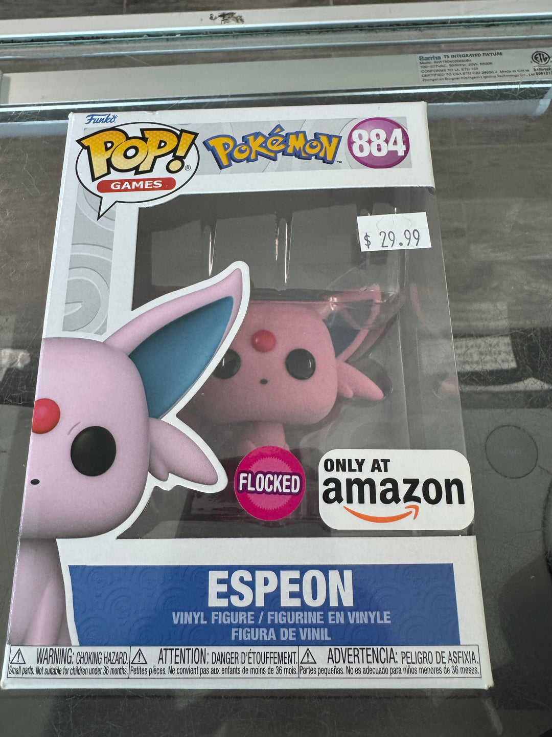 Pokémon Espeon Flocked #884: (Amazon Exclusive) - Funko Pop