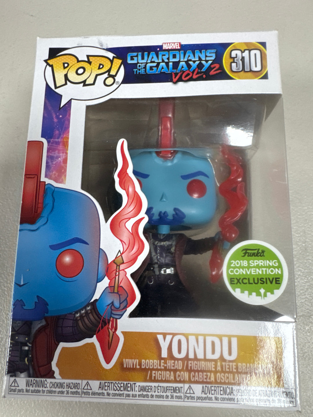 Funko Pop! Yondu #310 2018 Spring Convention  Marvel Guardians of The Galaxy FP82526