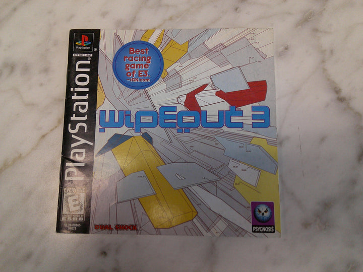 Wipeout 3 Playstation PS1 MANUAL ONLY