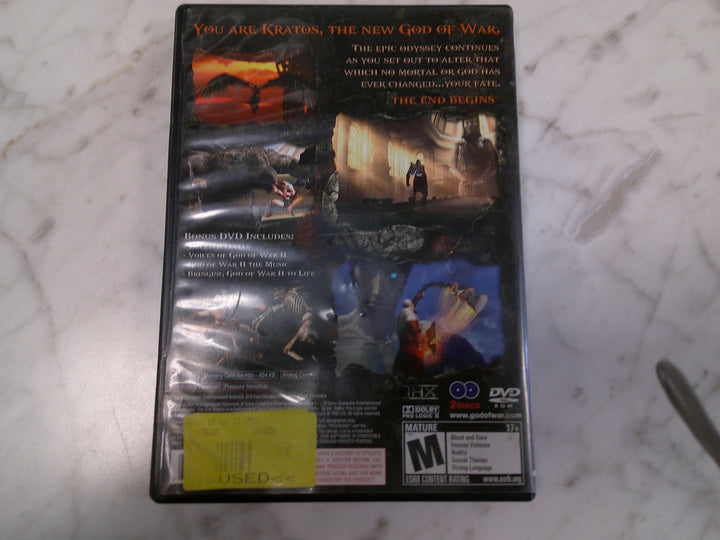 God of War 2 II 2 Disc PS2 Case Only