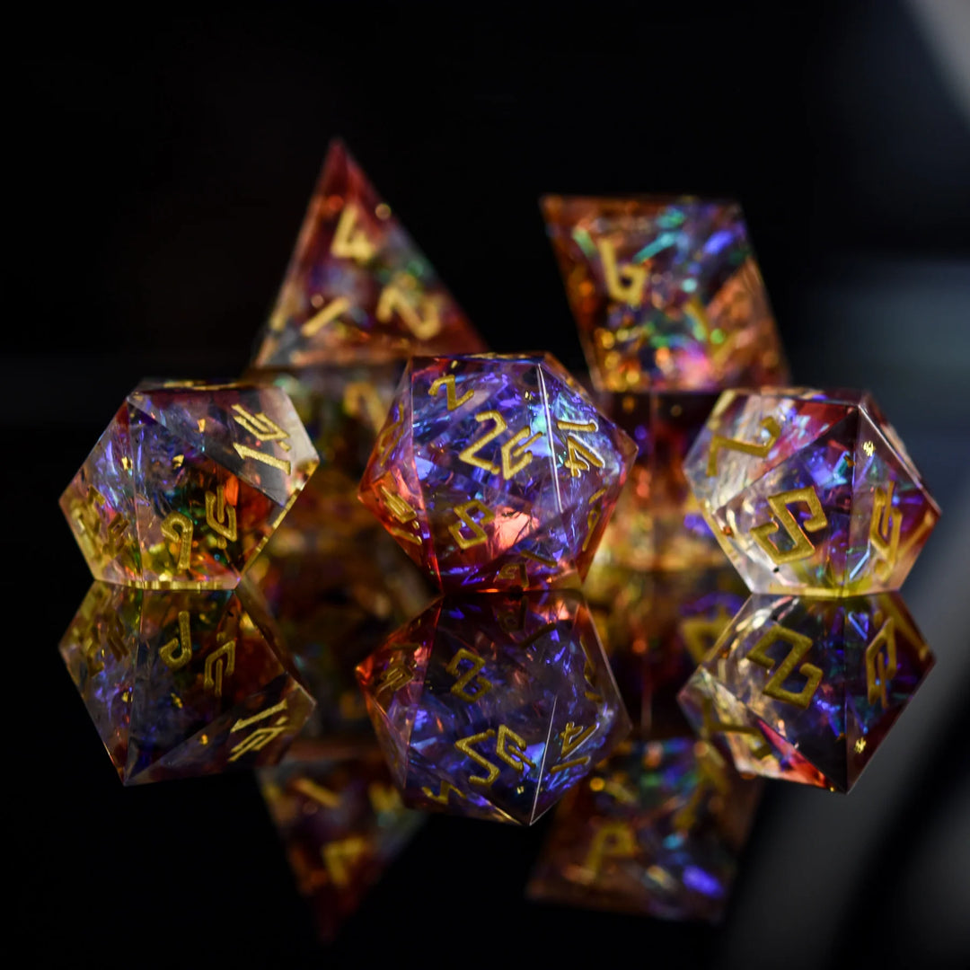 Ethereal Light Sharp-Edged Dice Set - Misty Mountain Gaming MM51926