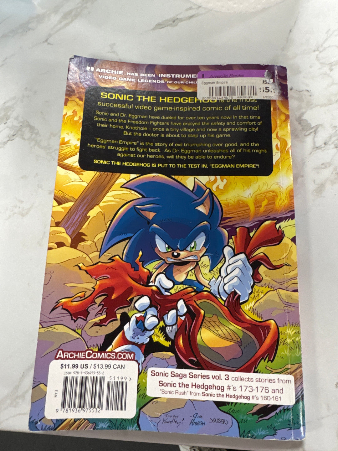 Sonic The Hedgehog Saga Series #3 Eggman Empire ArchieComics Chained Sonic Cover (Creases, Shows Wear) UG62226