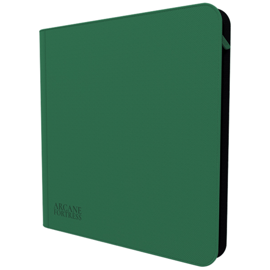 Arcane Fortress Binder: Solid Color Green - Zippered, Side-Loading (12-Pocket) NA12926