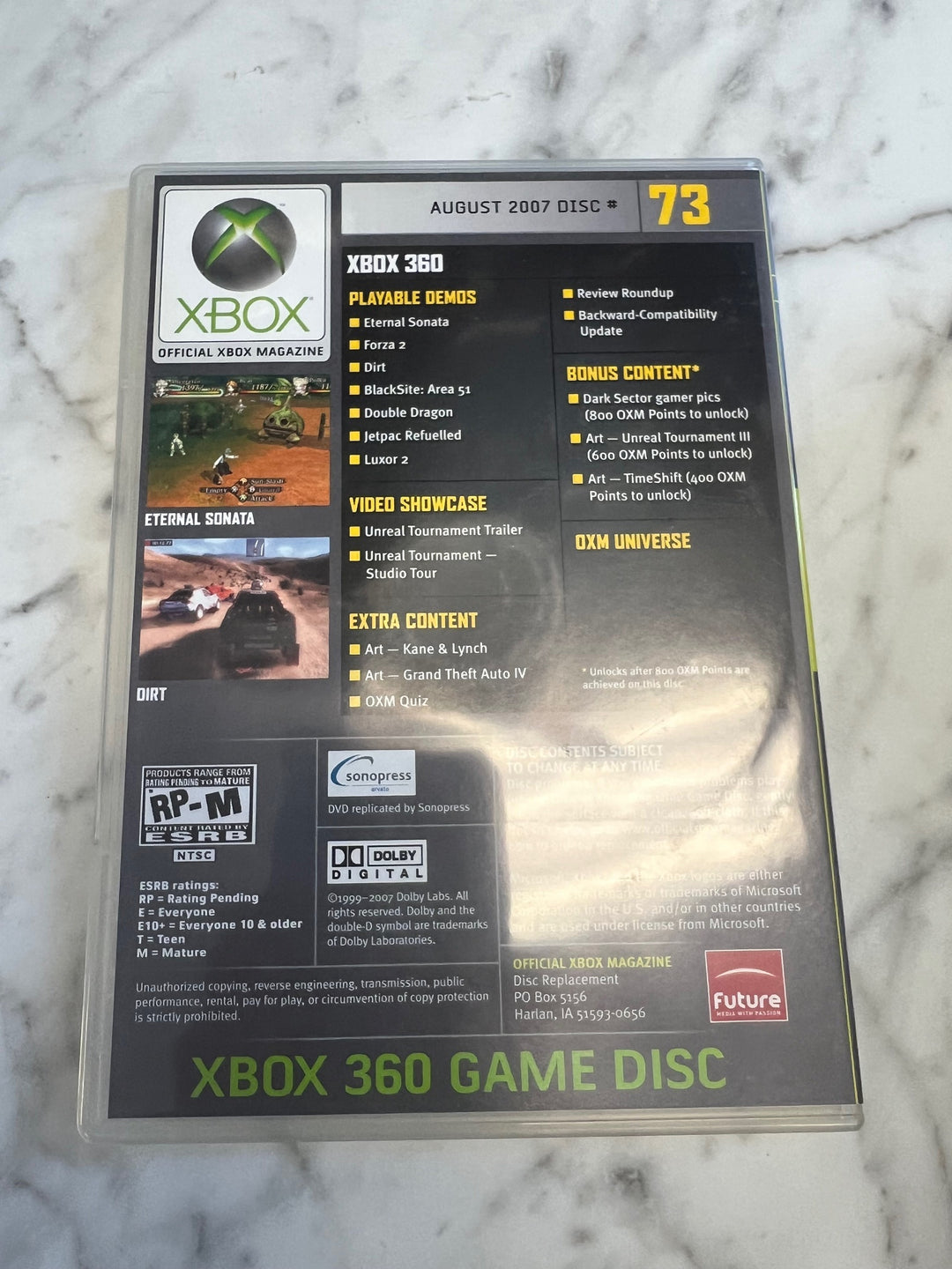 Official Xbox Magazine Demo Disc #73 August 2007 DE81325