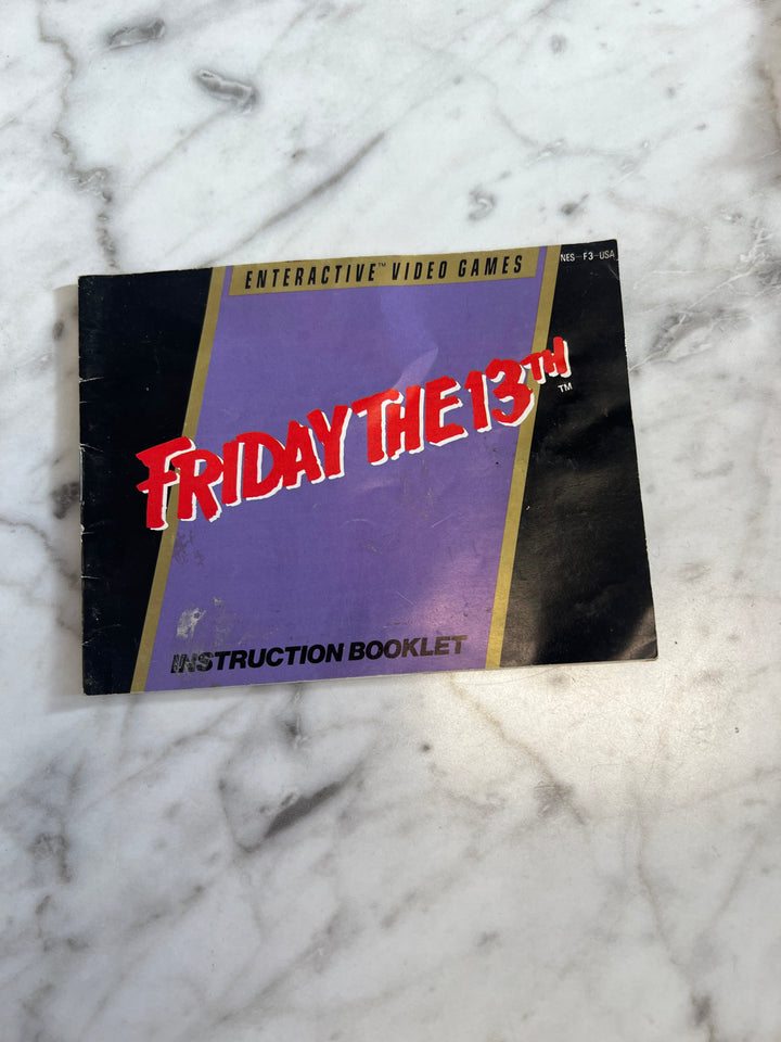 Friday the 13th for Original Nintendo NES MANUAL ONLY MO101624