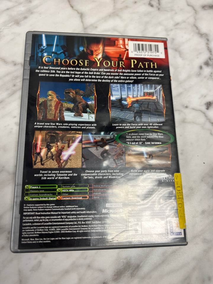 Star Wars Knights of the Old Repubic Original Xbox Case and Manual ONLY    CO8524