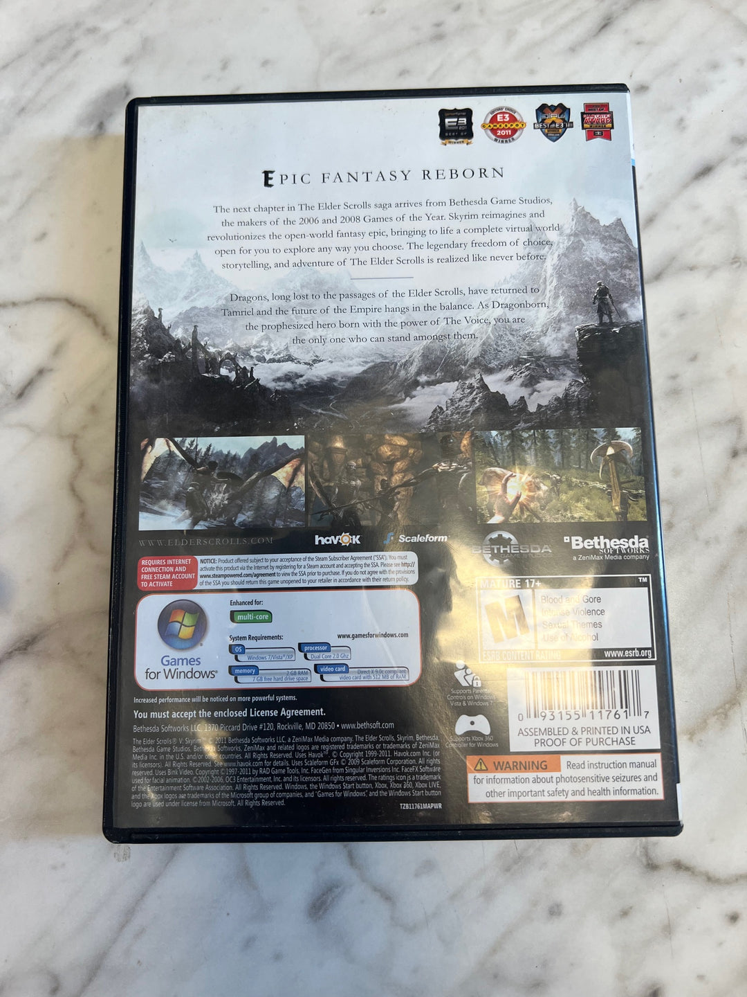 Elder Scrolls V Skyrim - PC DVD-ROM PU81325