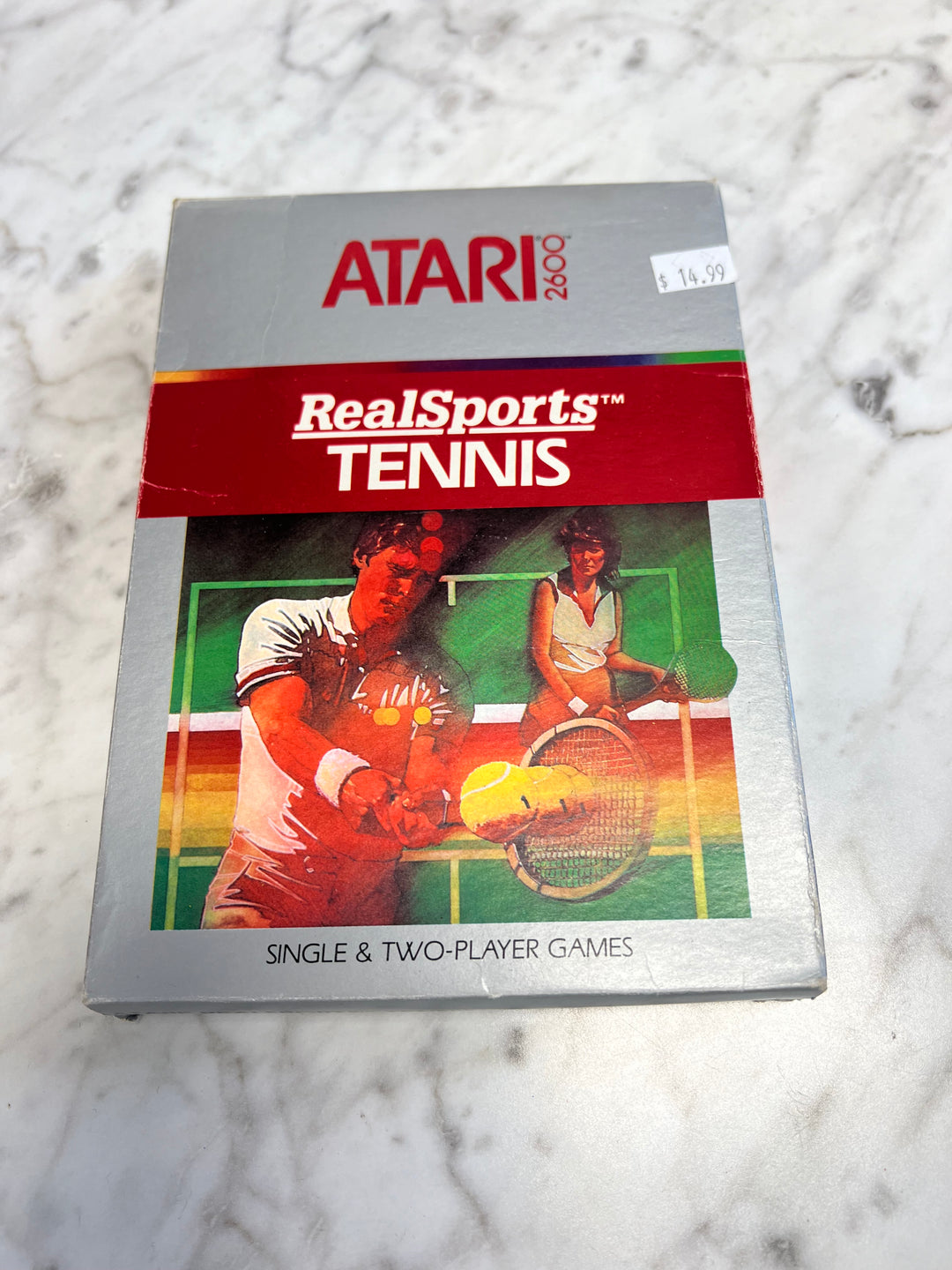 Real Sports Tennis in box with manual CIB Atari 2600  AT8624
