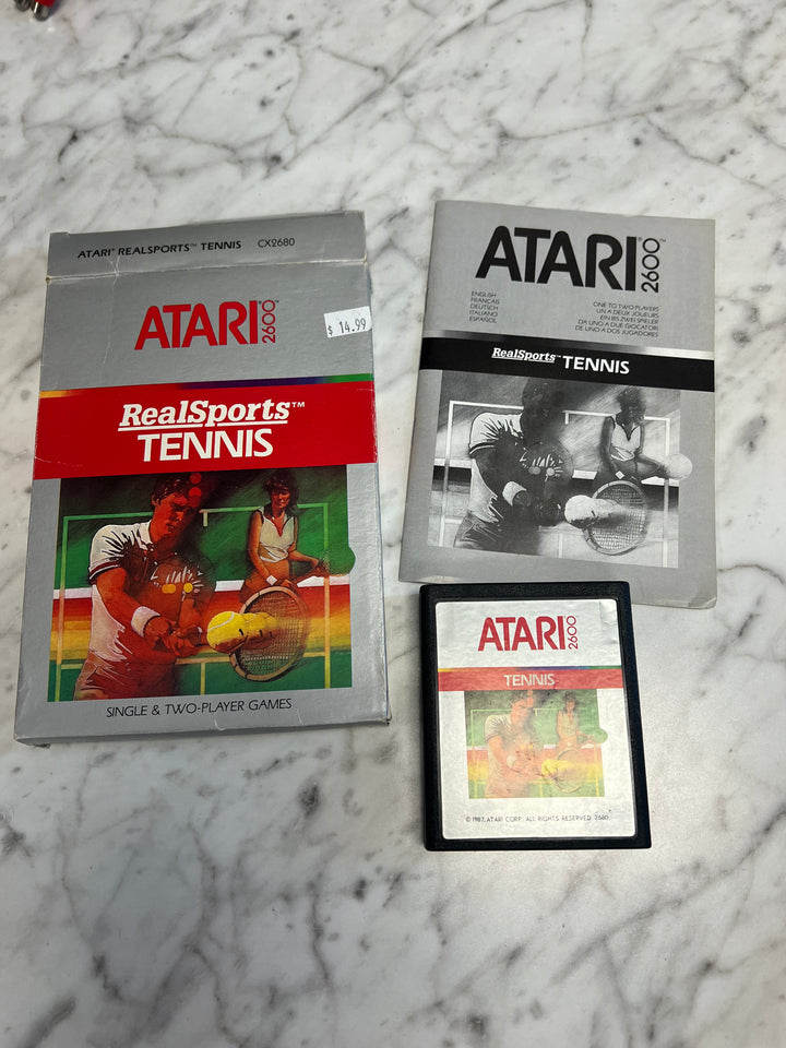 Real Sports Tennis in box with manual CIB Atari 2600  AT8624