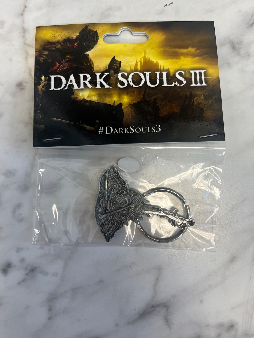 Dark Souls 3 III Metal Keychain Bonfire & Sword Collectible Bonus Promo Sealed N101724