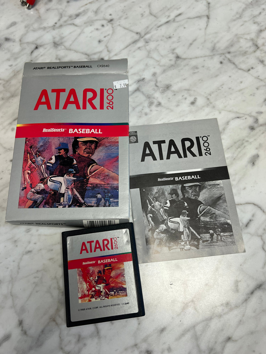 Real Sports Baseball in box with manual CIB Atari 2600  AT8624