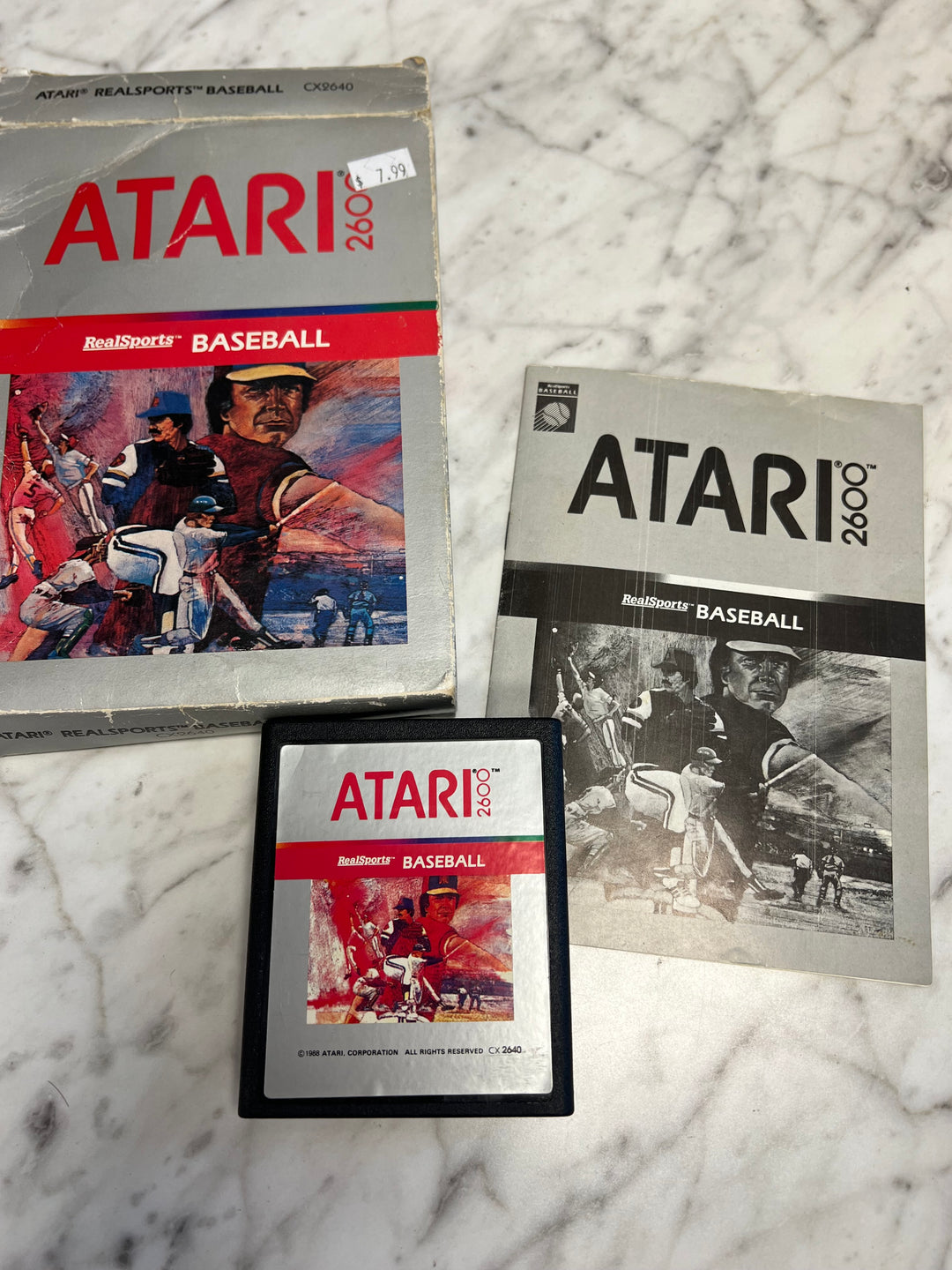 Real Sports Baseball in box with manual CIB Atari 2600  AT8624