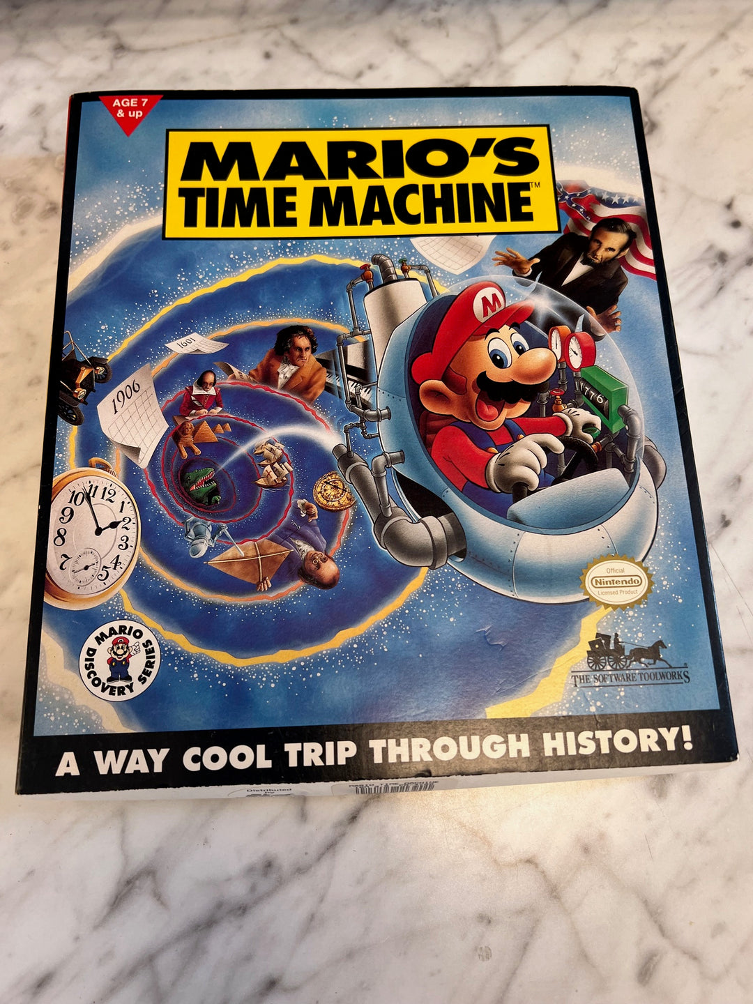 MARIO'S TIME MACHINE MS-DOS Floppy Disks Video PC Game Complete w/ Box PU81325